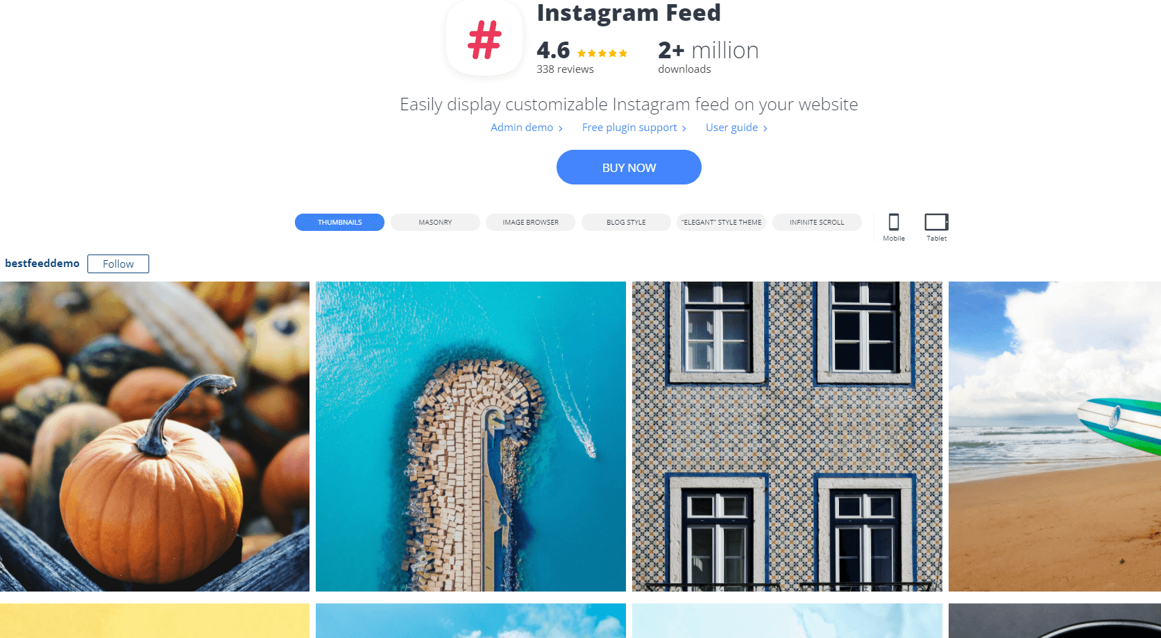10web social photo feed best free instagram plugins for wordpress